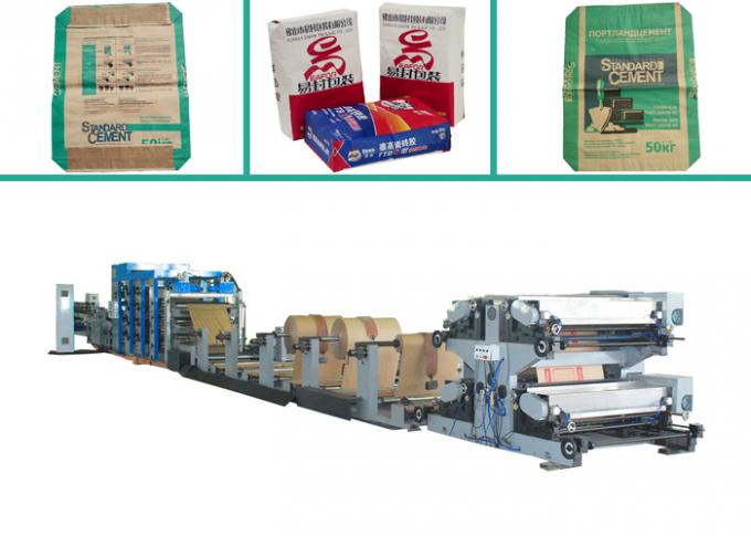 4 Color Printing Auto Cement Paper Bag Manufacturing Machine / Paper Bags Making Line